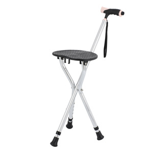 Lin Jin Aluminum Alloy Cane <b>Stool</b> <b>Height</b> <b>Adjustable</b> Folding With Handle For Elderly Outdoor Use - Product Image 5