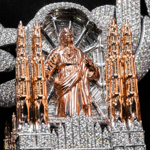 Đồ trang sức nhà sản xuất tùy chỉnh Mặt dây chuyền 925 sterling Silver vvs moissanite kim cương Ice out 3D Nhà thờ Jesus Mặt dây chuyền vòng cổ - Product Image 3