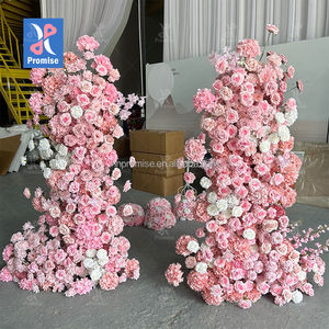 Arche de fleurs roses artificielles de promesse pour la décoration d'hôtel de mariage décoration d'arche d'entrée de fleurs de mariage - Product Image 1
