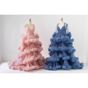 Robe de <span class=keywords><strong>grossesse</strong></span> pour séance photo – Grande Vente – Vêtement de <span class=keywords><strong>grossesse</strong></span> long et confortable pour femme – Robe de soirée de maternité tendance à col en V - Product Image 5