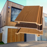 Panneaux muraux 3D en PE de luxe pour décoration extérieure, prix de gros, imperméables, ignifuges, revêtement mural en bois co-extrudé