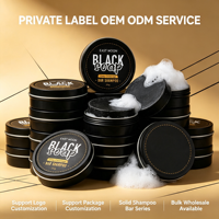 Sabun Batang Hitam Sampo Padat Penutup Uban Perawatan Rambut Sabun Perbaikan Rambut Rusak Menutrisi Kulit Kepala Sampo Padat OEM