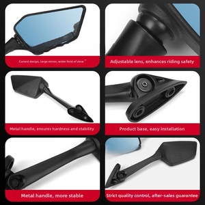 Rétroviseur <span class=keywords><strong>de</strong></span> moto à champ <span class=keywords><strong>de</strong></span> vision large - Rétroviseur <span class=keywords><strong>de</strong></span> recul modifié R3 Horizon avec grande lentille, en fibre <span class=keywords><strong>de</strong></span> carbone effet peau <span class=keywords><strong>de</strong></span> serpent - Product Image 4