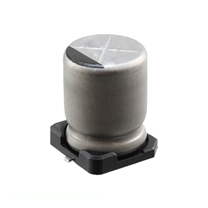Distribuidor Autorizado UUA1H330MNL1GS Condensador de Aluminio 33UF 20% 50V SMD 33 uF Condensador de Montaje Superficial - Product Image 1