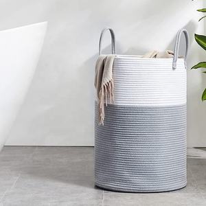 Venta al por mayor promocional armario de <span class=keywords><strong>baño</strong></span> lavandería <span class=keywords><strong>cesta</strong></span> de cuerda de algodón <span class=keywords><strong>con</strong></span> tapa - Product Image 3