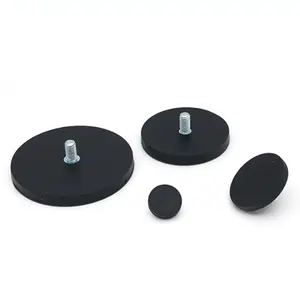 Balin đen cao su áo nam châm M4 M6 vít Bush nữ chủ đề bên ngoài chủ đề từ tính - Product Image 1