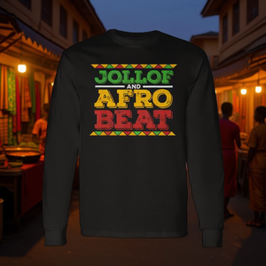 T-shirt a maniche lunghe con stampa Jollof And Afrobeat African Food - Product Image 3