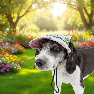 Chapeau pour chien à motif floral Botanic Bark, taille moyenne, protection UV, réglable, vêtements pour animaux de compagnie tendance - Product Image 2