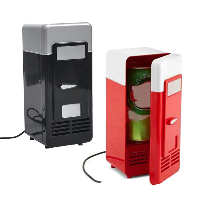 נייד LED מיני מקרר קוסמטיקה משקאות לשתות פחיות למעבד מתחמם USB שחור אדום מקרר לקמפינג רכב מלון