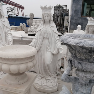 Lebensgroße Marmorstatue von Maria und Jesuskind Katholische Religiöse Skulptur für Kirche Außenbereich Garten Dekorative Mutter-Maria-Statuen - Product Image 6