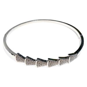 Gold Silver <b>Copper</b> Plated <b>Bracelets</b> Round Brilliant Cut Diamond Encrusted Wedding Fashion Cuff Jewelry Winter 2024 Yiwu Origin - Product Image 5