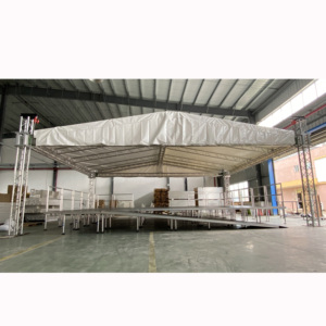 Scène intérieure en aluminium 4x4 pieds, hauteur réglable, avec éclairage pour groupe - Product Image 3