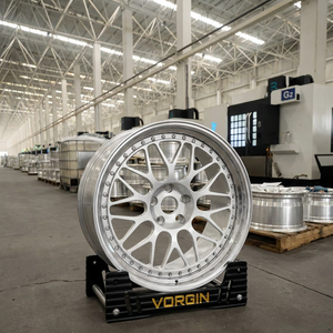 Vorgin Juego de 2 Ruedas Nuevas Personalizadas de Aleación Plateada Pulida y Forjada de 15 17 18 20 Pulgadas con 5/6 Birlos para Porche, Maserati, BMW, Audi - Product Image 3