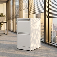 Armoire de classement mobile en métal à 2 tiroirs avec serrure à 3 points, design moderne, utilisation commerciale