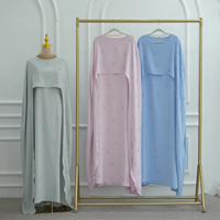 Robe de soirée musulmane sur mesure OEM, Abaya avec châle, ornements en perles, légère, infroissable, grande taille, style Dubaï