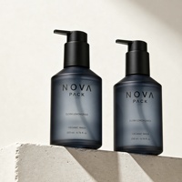 Flacon de gel douche en verre noir opaque givré de luxe à épaule inclinée 100 ml 120 ml 200 ml pour huile corporelle et lotion