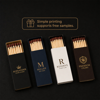 Allumettes de sécurité longues pour cigares dans une boîte en laiton moderne personnalisée avec impression, emballage en vrac personnalisé, recyclable