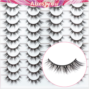 Pestañas Postizas Abestyou Hechas a Mano, Cruelty-Free, con Efecto Brillante en la Oscuridad, Estilo Ojo de Gato, Naturales, de Visón Sintético, Paquete de 20 Pares, Volumen Ligero, Cortas - Product Image 5