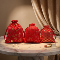Sacs cadeaux en velours estampés or pour Noël, sacs à bonbons et fruits en stock, style décontracté, tailles 15x20cm/10x15cm/13x18cm