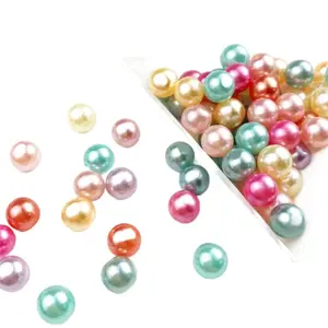 Hochwertige 3 - 25mm weiße beige Farbe Perle lose lose Plastik perlen runde Perlen keine Löcher in loser Schüttung