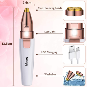 Tondeuse à sourcils électrique Rechargeable, épilation du <span class=keywords><strong>visage</strong></span>, épilation du nez, épilateur Portable étanche - Product Image 2