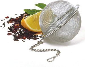 Stocked 4.5/5.5/7.5 Blooming Flower <strong>Tea</strong> Ball <strong>Infuser</strong> Stainer Set Chain Wholesales Kitchen Filter Mesh/Plastic/Metal/Silver - Product Image 1
