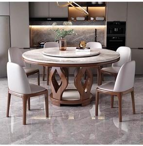 <span class=keywords><strong>Mesa</strong></span> de Comedor y <span class=keywords><strong>Sillas</strong></span> de Madera Maciza, <span class=keywords><strong>Mesa</strong></span> Redonda Pequeña para el Hogar <span class=keywords><strong>con</strong></span> Plato Giratorio, Apta para Hoteles - Product Image 6
