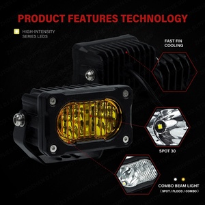 Nouveau mini phare auxiliaire LED jaune de 3 pouces pour voitures/VTT/quad - Phare antibrouillard universel pour conduite 12V 2500LM - Product Image 3