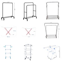 Séchoir à Linge Sur Pied Personnalisable Multi-Niveaux Détachable et Pliable pour Utilisation Intérieure/Extérieure dans la Salle de Bain et la Penderie