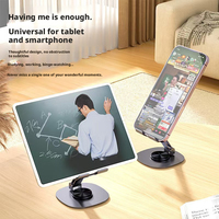 Support de téléphone et tablette pliable rotatif à 360 degrés, entièrement en métal, réglable, pour diffusion en direct, études, vidéo, bureau