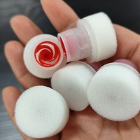 Tête de brosse de nettoyage blanche, pompe ronde, applicateur en plastique non floqué pour cirage et brillance des chaussures, petite éponge