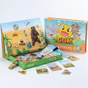 Levendige magnetische puzzelset voor kinderen - Houten reisspeelgoed met creatief teken- en multifunctioneel leerbord - Product Image 1