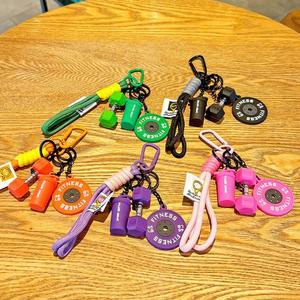 2025 phim hoạt hình thể thao thể dục loạt Keychain Barbell chàng trai cô gái Ba Lô Quà Tặng Cốc Nước mặt dây chuyền PVC 3D Móc chìa khóa - Product Image 2