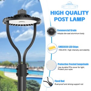 150W <b>LED</b> Post Top Light ETL DLC Fixture with Photocell 22500LM Outdoor Commercial Area Lighting Power Adjustable IP65 - Product Image 4