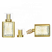 Flacon de parfum en verre 50 ml à motif doré sérigraphié avec bouchon à vis et diffuseur à bâtonnets – Offre Spéciale