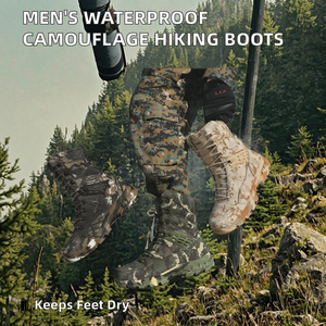 New <b>men's</b> high-top <b>waterproof</b>, warm and impact-resistant hiking <b>boots</b> with camouflage pattern. Revolutionary lightweight design. - Product Image 2