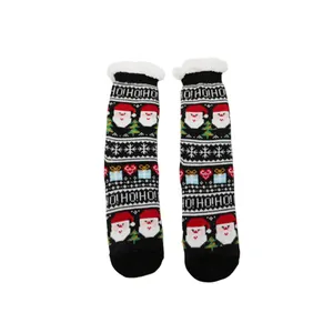 Slipper Microfiber Polyester Holiday Gift Kerst Kerstman Pluizige Fuzzy Sokken Voor Vrouwen Kinderen Sokken Kousen