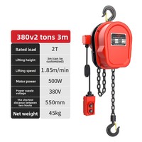 Petit palan électrique à chaîne télécommandé 1-3 tonnes, grue de 6 m pour usage en construction