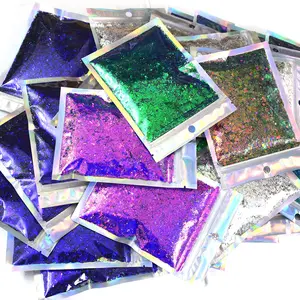 Other Party Decorations 2 Oz Bag Color-Changing Glitter Color Shift Chunky Chameleon Nail Glitter For DIY Nail Crafts