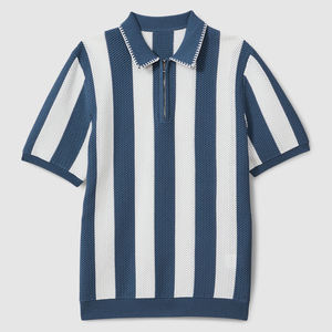 OEM personalizado de los hombres de verano informal de manga larga de pana bordada para la camisa de patrón sólido cremallera camiseta ODM suministro - Product Image 2