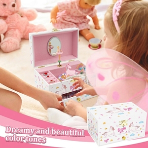 Caja de Música de Madera de Lujo con Manivela, Diseño de Unicornio, Adorno en Miniatura, Regalo de Cumpleaños Portátil, Logotipo Personalizado para Niños - Product Image 6