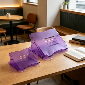 Support d'écran ergonomique moderne en acrylique de qualité professionnelle, support autoportant personnalisé pour ordinateur portable et affichage sur bureau - Product Image 3