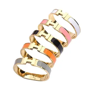 Factory wholesale enamel bracelet H bracelet plated with 18K gold letter bracelet