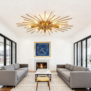 Modern Brass <b>Ceiling</b> <b>Light</b> Led Changeable Color Surface Mounted For Living Room Bedroom Restaurant - Product Image 2