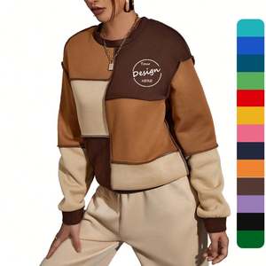 เสื้อสเวตเตอร์คอกลมผ้าฝ้ายผ้าขนแกะสำหรับผู้หญิงเสื้อกีฬาพิมพ์ลายสกรีนผ้าไหมทรงหลวมออกแบบได้ตามที่ต้องการ - Product Image 1