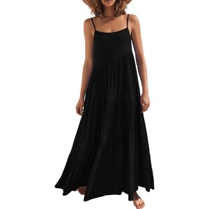FOXA Women Summer Loose Sleeveless Maxi <b>Dress</b> Spaghetti Strap Flowy <b>Boho</b> Linen Beach Vacation Casual <b>Long</b> <b>Dress</b> - Product Image 1