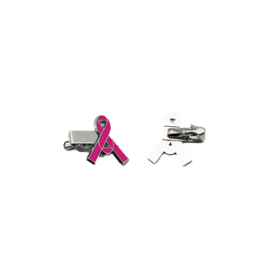 Clip métallique personnalisé en alliage de zinc avec émail doux, motif ruban rose, mignon pour adolescentes - Product Image 4