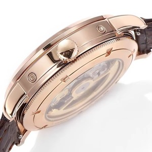 Reloj de Lujo Premium de Edición Limitada con Fase Lunar Retrograda, Caja Dorada, Correa de Cuero, Reloj Mecánico Automático para Hombre - Product Image 4