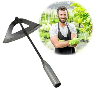 All-Steel Hardened Hollow Hoe Genggam Penyiangan Menyapu Penanaman Sayuran Pertanian Kebun Cangkul Alat Pertanian Aksesoris Penyiangan