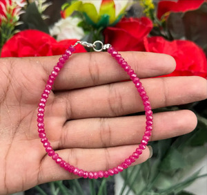 สร้อยข้อมือประดับคริสตัลสีชมพูสดใส ดีไซน์หรูหราด้วยอัญมณีเจียระไน  เครื่องประดับข้อมือสำหรับผู้หญิงและเด็กผู้หญิง ของขวัญเครื่องประดับแฟชั่น - Product Image 2